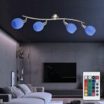 Plafonnier plafonnier spot lampe salon lumire, tlcommande changeur de couleur spots dimmables mobiles, ...
