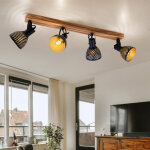Plafonnier spots de plafond couleur or marron, luminaire de salon � 4 lampes avec spots orientables, ...