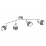 Wofi - plafonnier spot de chambre � coucher 4 flammes, r�glable, acier, gris chrome, 4x e14 douilles, ...