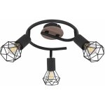 Etc - shop - plafonnier spot rondell bois lampe de salon industriel rondell plafonnier 3 flammes � r�gler, ...