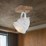 Etc - shop - plafonnier spotlight pivotant plafonnier spot spot en bois 1 - flamme blanc, chne mtal, ...