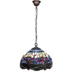 Plafonnier tiffany moyen avec chane diamtre 30 cm srie belle epoque