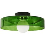 Plafonnier en verre abat - jour rond montage encastr� vert luguse