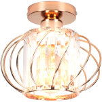 Plafonnier en verre lampe de plafond en cristal lustre moderne or rose plafonnier cr�atif e27 pour couloir ...