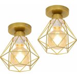 Comely plafonnier vintage industriel, douille e27, cage en mtal rtro, luminaire de plafond suspendu, ...