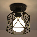 Plafonnier vintage lustre r�tro abat - jour en m�tal lampe de plafond industrielle pour caf�, couloir, ...