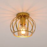 Goeco - plafonnier vintage, plafonnier semi - encastr�, abat - jour de plafond � cage en m�tal avec support ...