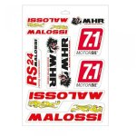 Planche autocollant 10 stickers malossi mhr pour moto scooter