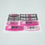 Planche d autocollant stickers nexone rose / blanc / noir pour