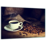 Planche � d�couper en verre tremp� 30 x 22 cm, couleur caf�