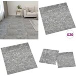 Dalles de plancher autoadhsives 20 pcs pvc 1, 86 m gris bton - carrelage pvc - dallettes de sol - ...