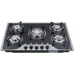 Gojoy - plaque de cuisson � gaz - 5 br�leurs en acier inoxydable - br�leur int�gr� - noir - 30, 3' - ...