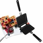 Plaques de gaufrier sup�rieures, rev�tement en t�flon antiadh�sif � remplissage profond gaufrier belge ...