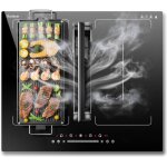 Plaque induction flexizone avec hotte aspirante, table de cuisson induction 4 foyers avec booster, timer, ...