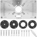 Plaque d'insertion de table de toupie en aluminium 700c - avec 4 anneaux d'insertion - pour banc de menuiserie ...