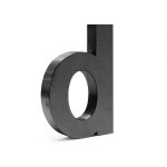 Plaque num�ro maison lettre 'd' 3d, 128 x 30 x 200 mm, gris anthracite, acier galvanis�, r�sistant aux ...