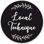Plaque de porte autocollante pvc grav noir blanc ronde. - - local technique