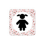 Plaque de porte design sphere toilette fille . - milky - Plaque de porte design sphere toilette fille . - milky -