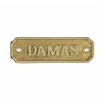 Plaque de porte pour toilettes dames / hommes - ladies, laiton massif 110 mm, installation facile