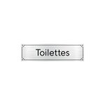 Plaque de porte grav�e pour toilettes en pvc aspect argent bross� ou or bross� . - plaque aluminium bross� ...