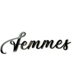 Signaletique. biz france - plaque de porte wc, wc hommes, wc femmes. - plexi noir - femmes