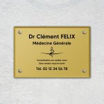 Plaque professionnelle personnalise avec logo en plexi pour mdecin avec fixation - format 30 cm x 20 ...