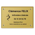 Plaque professionnelle personnalise en plexi avec logo pour infirmire librale avec fixation - format ...
