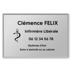 Plaque professionnelle personnalise en plexi avec logo pour infirmire librale avec fixation - format ...