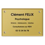 Plaque professionnelle personnalise en plexi pour psychologue, sophrologue avec fixation - format 30 ...