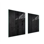 Plaque de protection en verre pour po�le � bois 85x52