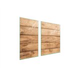 Plaque de protection en verre pour po�le � bois 90x52