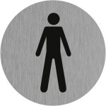 Plaque signal�tique en aluminium bross� ''toilette homme'' d. 75mm novap 4383026