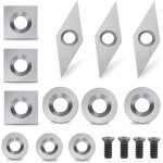 [jamais utilis�] plaquettes de coupe en carbure 12 pi�ces outils tournage bois inserts en carbure gouges ...