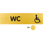 Plaque de porte wc handicapés - classique or 170x45mm - 4491240 Plaque de porte wc handicapés - classique or 170x45mm - 4491240