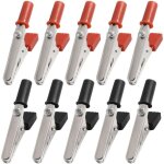 Plastic handle test probe metal alligator clips wiring clip long and short handle positive and negative ...