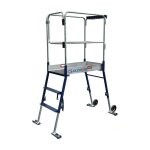 Duarib ? plateforme �chafaudage aluminium / acier 3 marches ? hauteur plancher 0, 70 m � 1 m ? hauteur ...