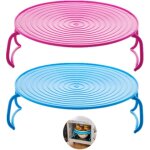 Plateau rond cuiseur vapeur rack double couche vapeur rack support de plateau de cuisson en plastique ...