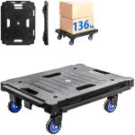 Plateau roulant pliant, chariot  roulettes, demenagement, deplace meuble, 4 roues pivotantes 360, charge ...