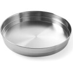 Plateau de serveur profond � rebord, diam�tre rond en acier. 31, 5 cm