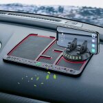 Plateau de tableau de bord de voiture, tapis antidrapant de voiture 4 en 1, support de tlphone