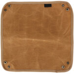 Plateau de valet pliable imperm�able design � boucle m�tallique pour bureau camping beige