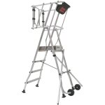 L'echelle europeenne - plateforme roulante + portillon escabeau pir 2 marches 2, 48 m geeko. max