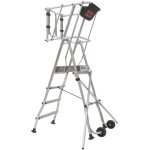 L'echelle europeenne - plateforme roulante + portillon escabeau pir 4 marches 2, 96 m geeko. max