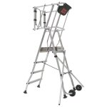L'echelle europeenne - plateforme roulante + portillon escabeau pir 5 marches 3, 20 m geeko. max