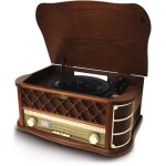 Platine r�tro - sencor - stt 016 - 6 w - lecteur cd / cassettes - usb - marron