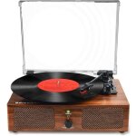 Platine vinyle - cactose - vintage - bluetooth - haut - parleurs int�gr�s - 3 vitesses