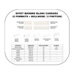 Plinthes pour baguette de finition pour carrelage mural faence effet marbre blanc carrara (2 formats ...