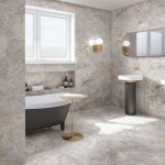 Plinthes pour carrelage gr�s c�rame effet marbre pesco - greige (gris / beige) - plinthe 60x7, 5 cm bo�te ...