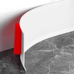 Plinthe souple autoadh�sive, 300cm x 10cm blanc pvc adhesive, plinthe adhesive pour cuisine et salle ...