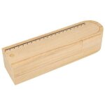 Plumier - cr�me - bois naturel - 3 compartiments - couvercle - r�gle 20 cm - enfant
